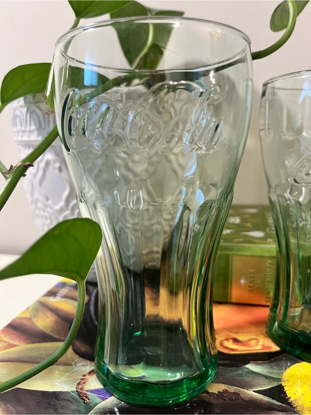 Coca‑Cola Embossed Green Glass Tumbler Single Glass